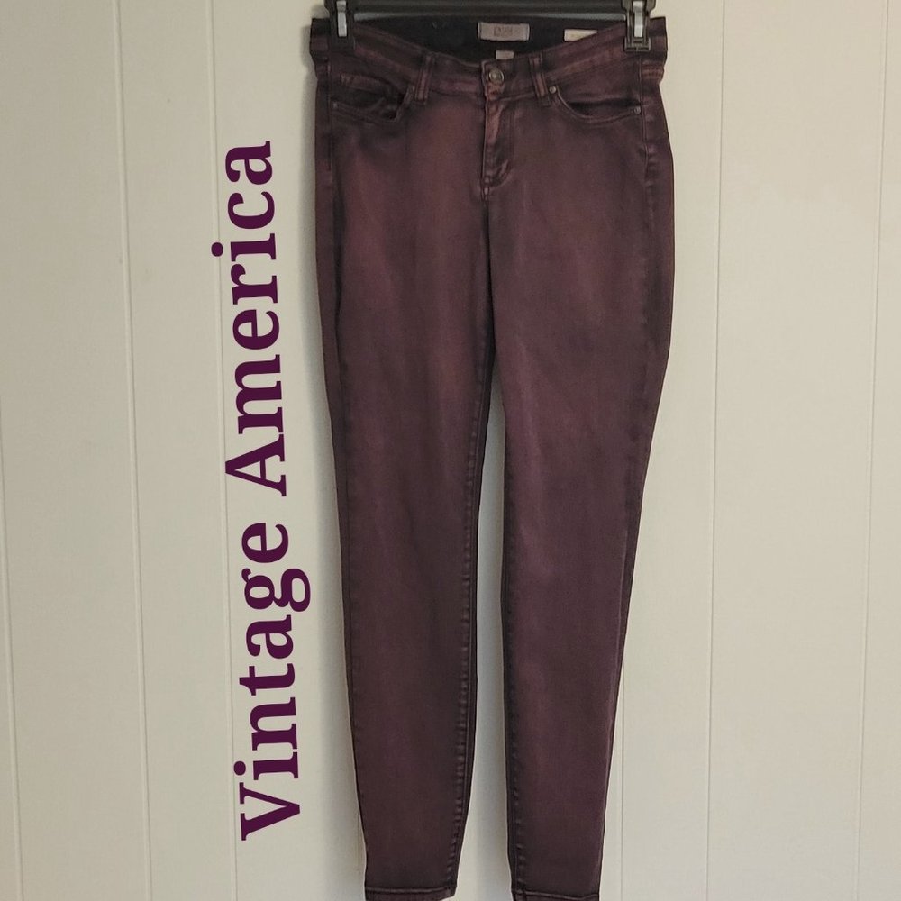 ❣️HP❣️Vintage America Purple Denim Boho Skinny Jeans. Sz: 4